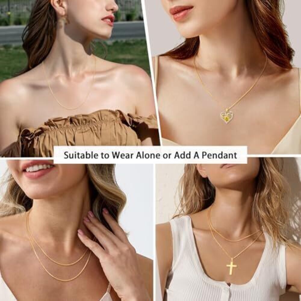 4773 18k Gold Plated Chain Necklace , 1.1mm Cable Chains 18K Gold Plated - Picture 5 of 5